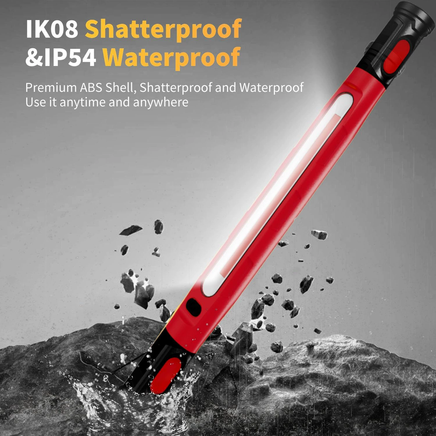 Under Hood Work Light Bar, 3000LM LED Magnetic Light Bar with Hooks, 5200mAh Cordless Rechargeable Hood Light