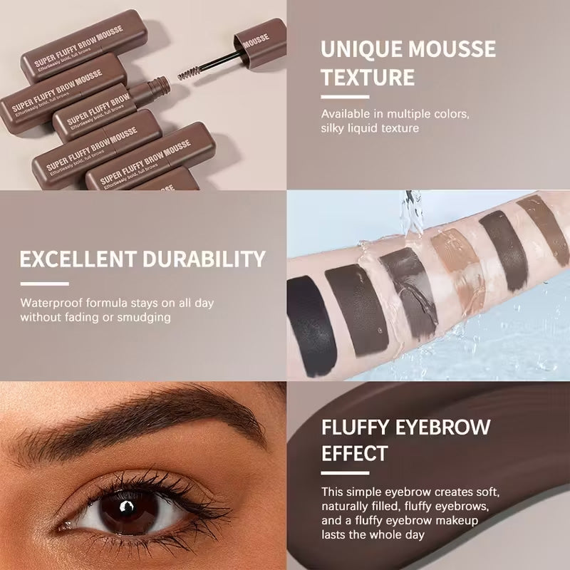 Eyebrow Volumizing Mousse, Buildable Soft & Full brows, All-day Wear, Flake Resistant