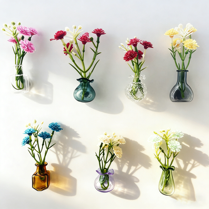 🎁🌸Mini Magnetic Flower Vase Fridge Magnet DIY Decoration