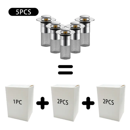 🔥Bathroom Sink Stopper Hair Catcher, Universal Pop Up Sink Drain Filter with Stainless Steel Filter Basket, Bathroom Sink Drain Strainer