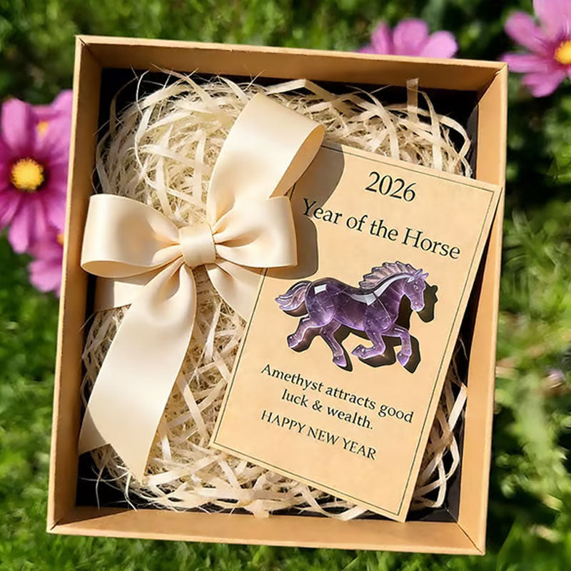 2026 Year of the Horse Gemstone Blessing Card