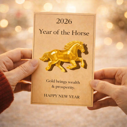 2026 Year of the Horse Gemstone Blessing Card