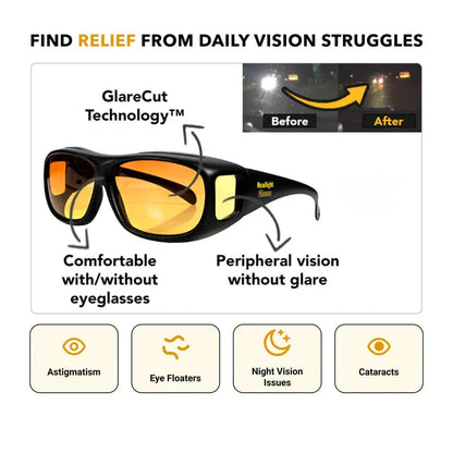 Fit Over Night Driving Glasses with GlareCut Technology