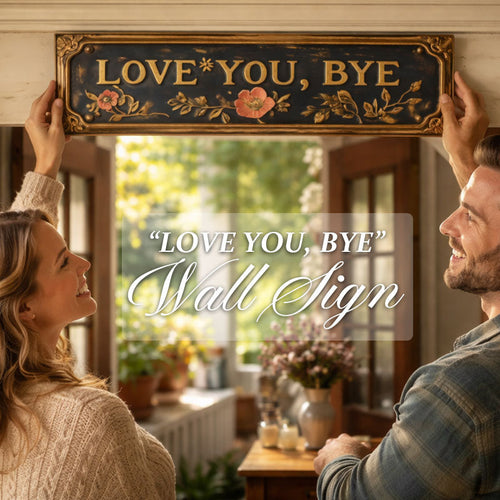 “Love You, Bye” Vintage Floral Wall Plaque