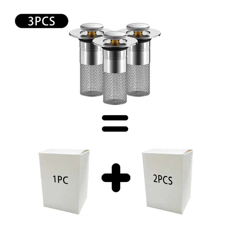 🔥Bathroom Sink Stopper Hair Catcher, Universal Pop Up Sink Drain Filter with Stainless Steel Filter Basket, Bathroom Sink Drain Strainer