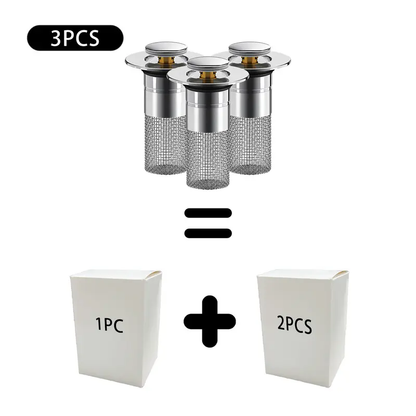 🔥Bathroom Sink Stopper Hair Catcher, Universal Pop Up Sink Drain Filter with Stainless Steel Filter Basket, Bathroom Sink Drain Strainer