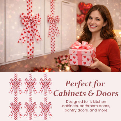 Valentine’s Cabinet Bow Decor