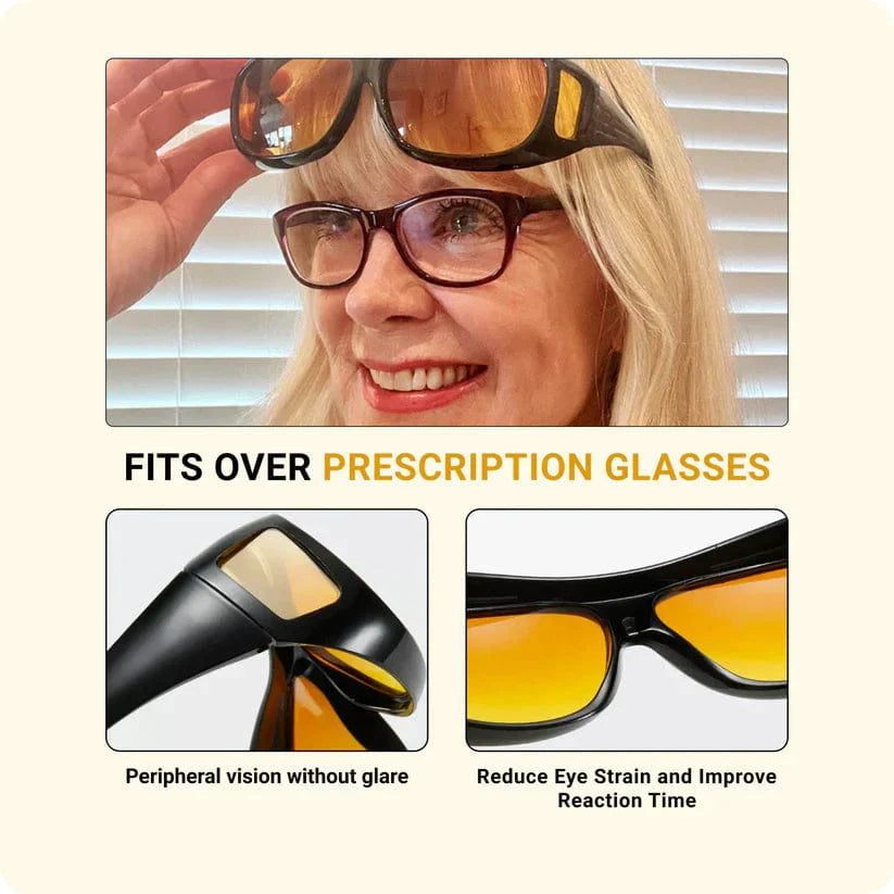 Fit Over Night Driving Glasses with GlareCut Technology