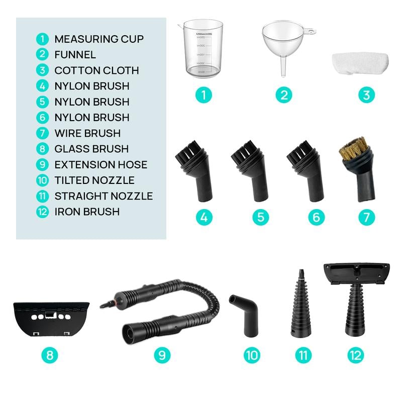 🌊Pressurized Handheld Multi-Surface Steam Cleaner with 12 Accessories