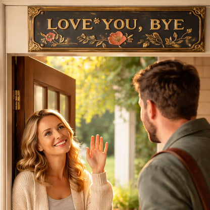 “Love You, Bye” Vintage Floral Wall Plaque