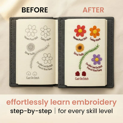 Embroidery Stitch Book⭐ – Beginner Sewing Guide for Adults with Starter Thread Kit & Step-by-Step Tutorials