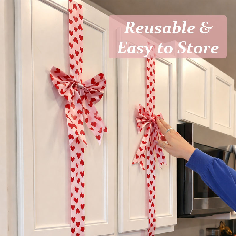 Valentine’s Cabinet Bow Decor