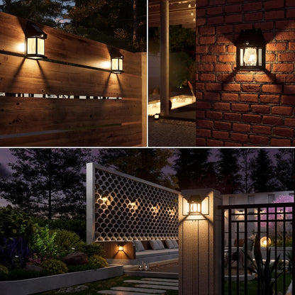🎁Last Day 50% OFF🔥Solar Wall Lantern with 3 Modes & Motion Sensor, Dusk to Dawn Porch Lights Fixture, Waterproof Exterior Lighting