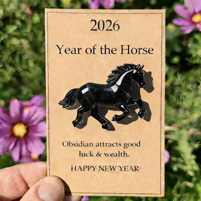 2026 Year of the Horse Gemstone Blessing Card