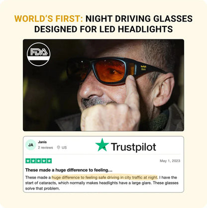 Fit Over Night Driving Glasses with GlareCut Technology