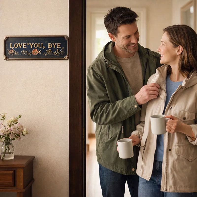 “Love You, Bye” Vintage Floral Wall Plaque