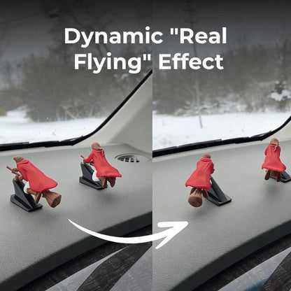 🏆NEW YEAR SALE 47% OFF🔮🚗Witch and Wizard Broomstick Dashboard Drift Ornaments