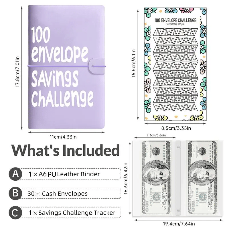 🔥LAST DAY 49% OFF🔥--✉️100 Envelope Savings Challenge Book