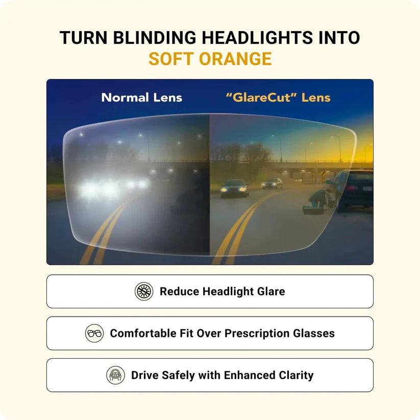 Fit Over Night Driving Glasses with GlareCut Technology