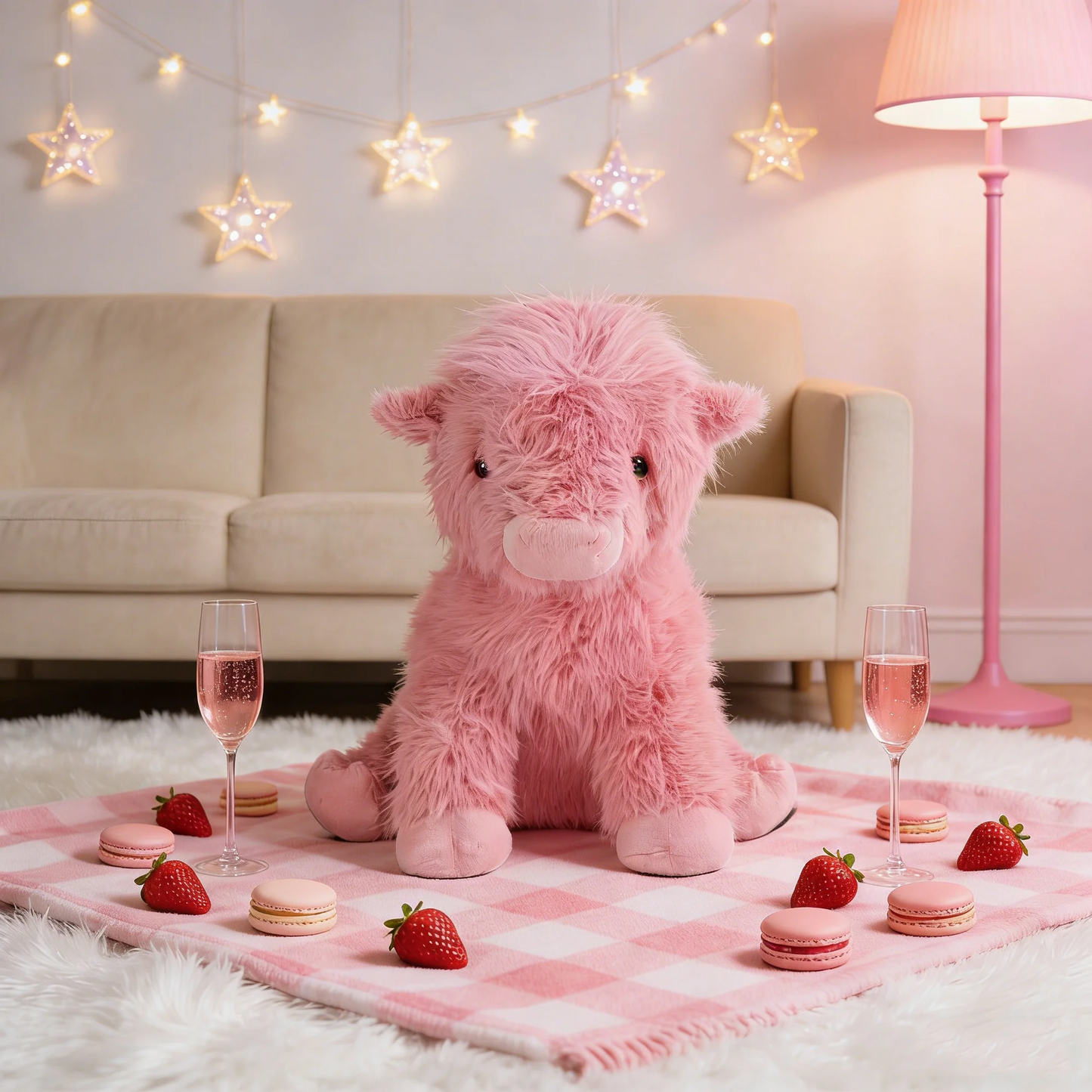 🐮Adorable Pink Highland Cow Plush