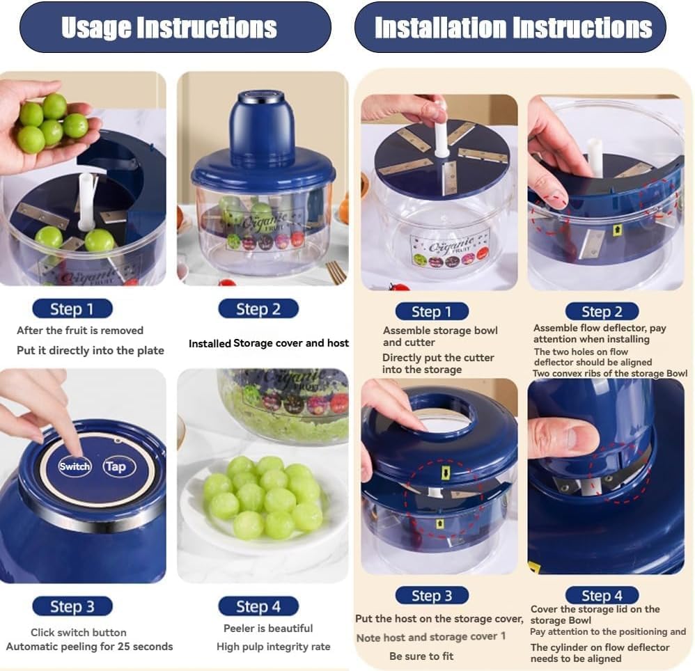 Electric Grape & Small Fruit Peeler 🍇 – Fast 20s, Rechargeable, Easy Clean