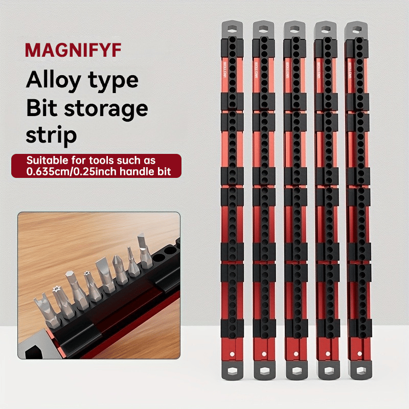 Pro-Series Aluminum Magnetic Hex Bit Organizer | 40-Slot 1/4" Drive Holder