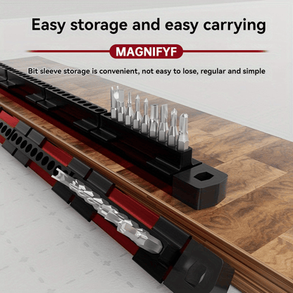 Pro-Series Aluminum Magnetic Hex Bit Organizer | 40-Slot 1/4" Drive Holder