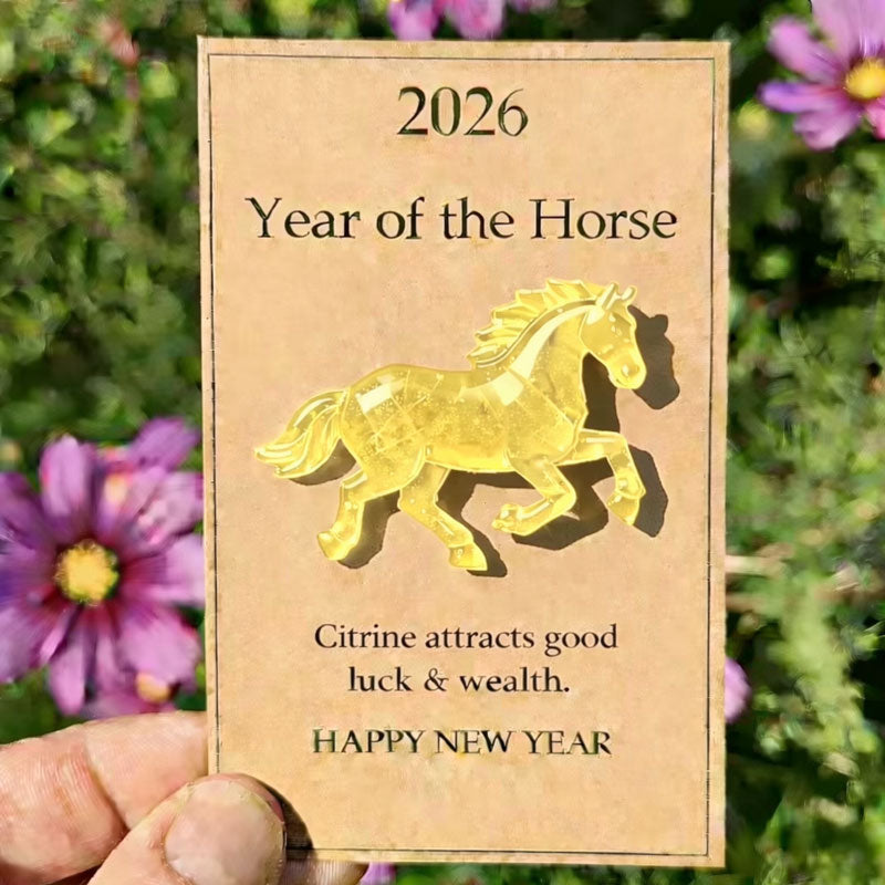 2026 Year of the Horse Gemstone Blessing Card