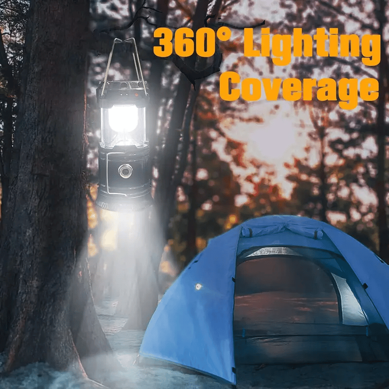 Solar + USB 2-in-1 Collapsible LED Camping Lantern – lightweight & waterproof