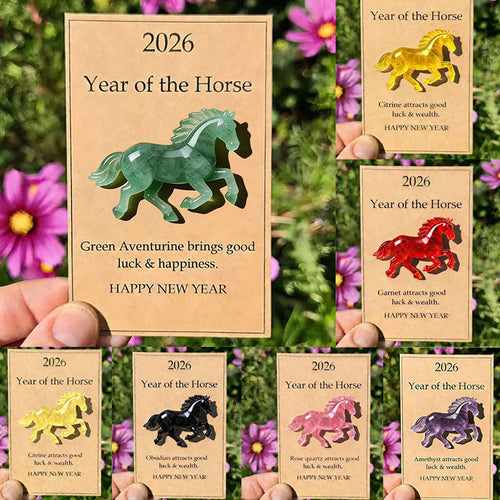 2026 Year of the Horse Gemstone Blessing Card