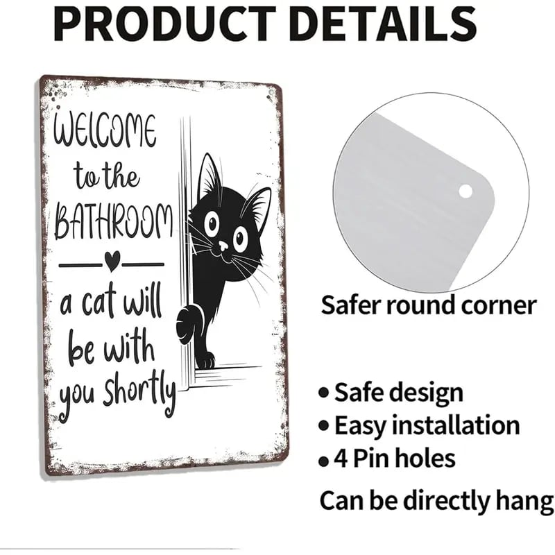 🔥🐱Vintage Black & White Cat Wall Art