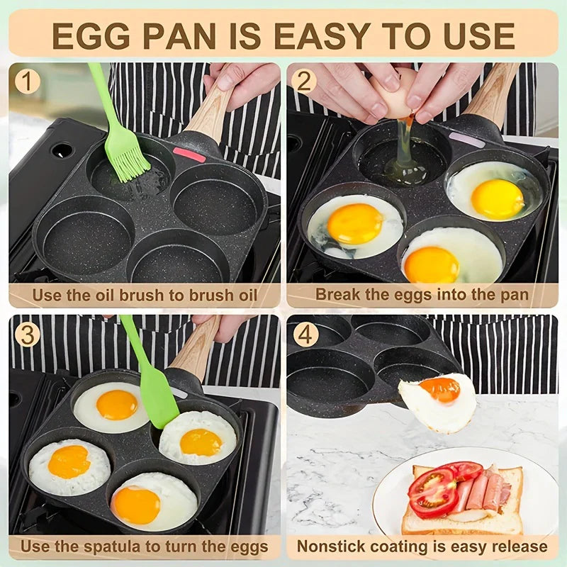 4-Hole Non-Stick Frying Pan