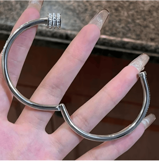 💎5-Piece Stainless Steel Starry Sky Bangles, 18K Gold-Plated