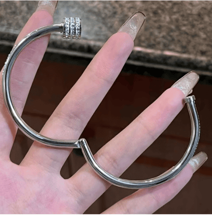 💎5-Piece Stainless Steel Starry Sky Bangles, 18K Gold-Plated