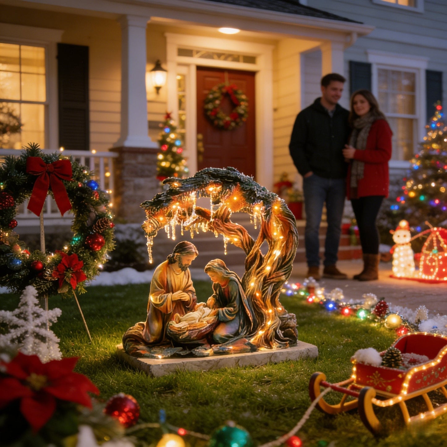 🎄🎁3D Christmas Nativity Scene Decorative Figurine