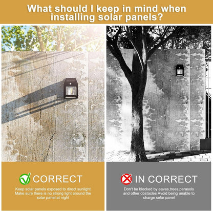 🎁Last Day 50% OFF🔥Solar Wall Lantern with 3 Modes & Motion Sensor, Dusk to Dawn Porch Lights Fixture, Waterproof Exterior Lighting