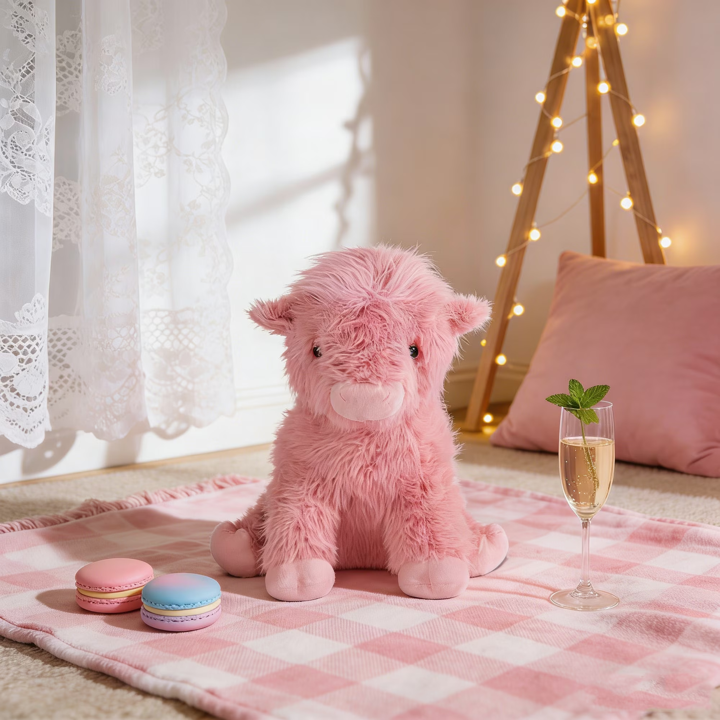 🐮Adorable Pink Highland Cow Plush