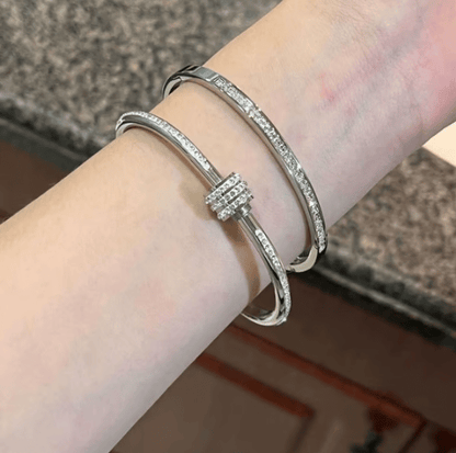 💎5-Piece Stainless Steel Starry Sky Bangles, 18K Gold-Plated