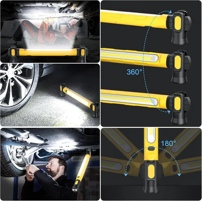 Under Hood Work Light Bar, 3000LM LED Magnetic Light Bar with Hooks, 5200mAh Cordless Rechargeable Hood Light