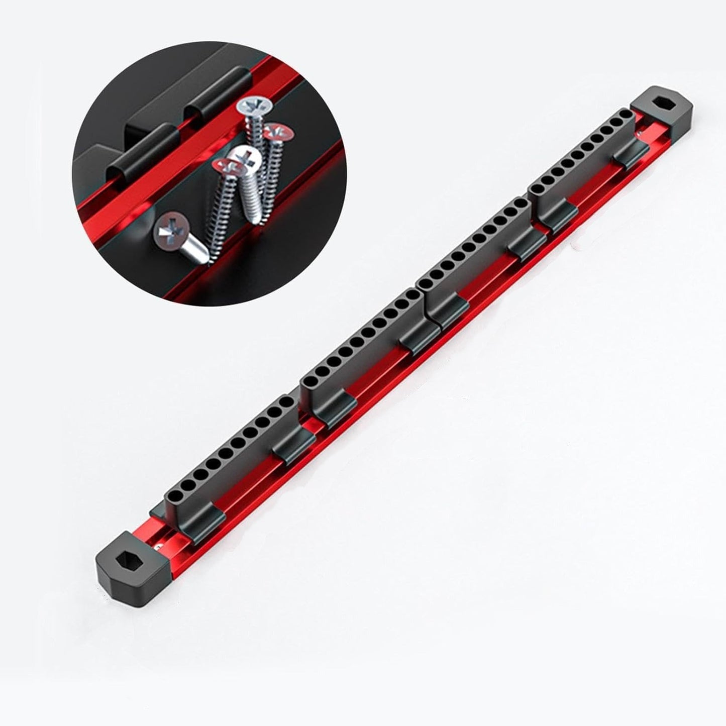 Pro-Series Aluminum Magnetic Hex Bit Organizer | 40-Slot 1/4" Drive Holder