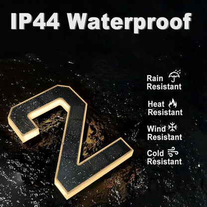 Solar Lighted House Numbers - 9 Inch Waterproof LED Address Signs