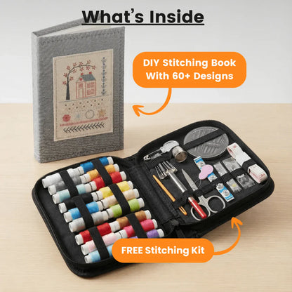 Embroidery Stitch Book⭐ – Beginner Sewing Guide for Adults with Starter Thread Kit & Step-by-Step Tutorials